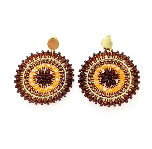 Ohrstecker Beads " Cafe au Lait"