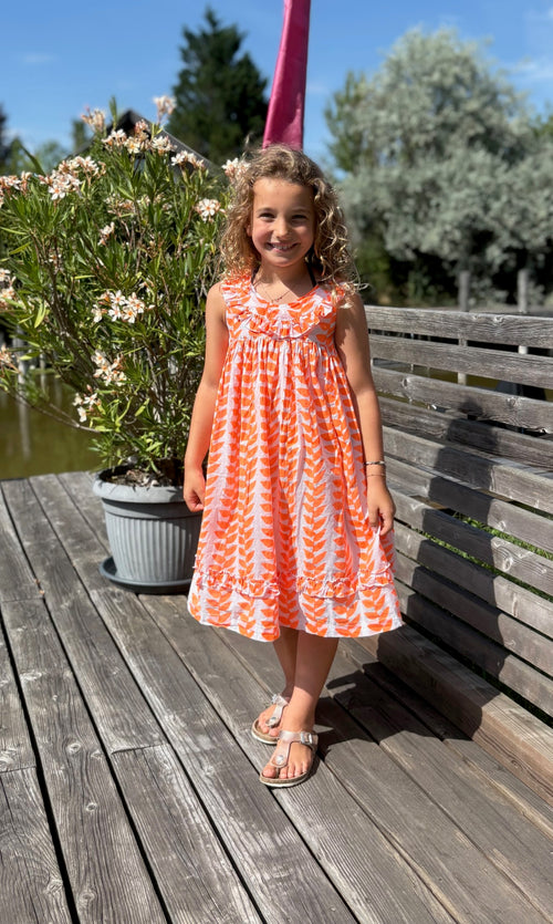 Kids Dress "Neon Print" Rüsche