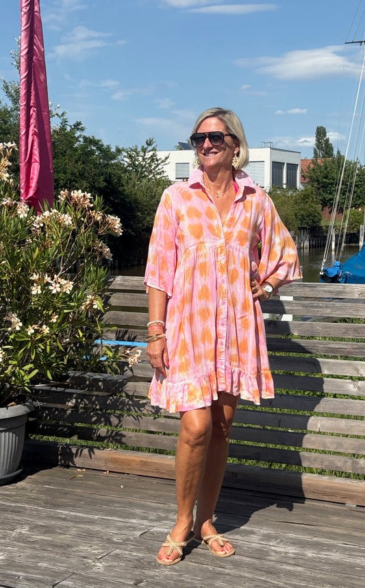 Short Hemdblusen Dress "Dye Hearts"