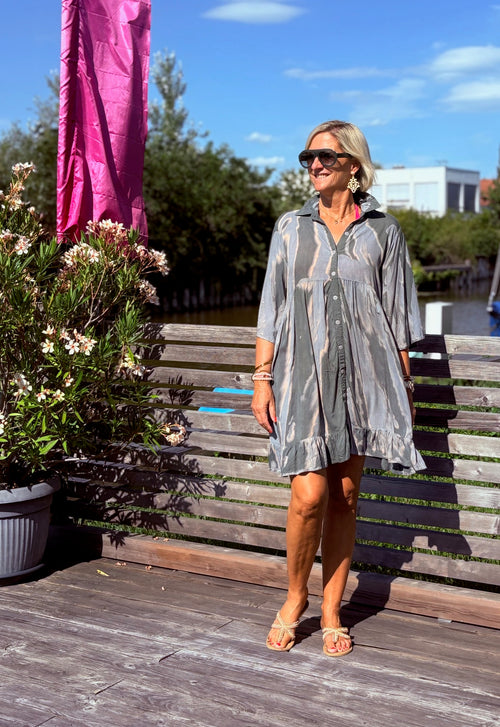 Short Hemdblusen Dress "Dye Stripes"