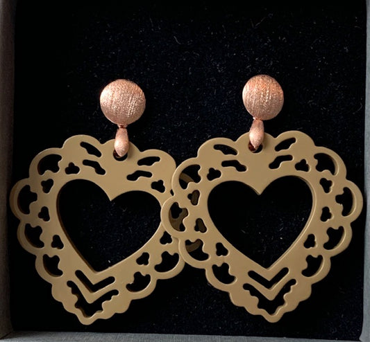 Hornohrringe Heart rosegold