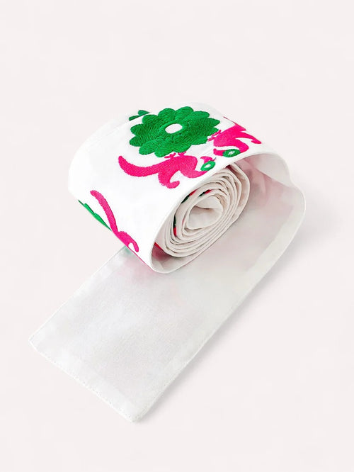 Belt Gujarat Birds Emerald Embroidery