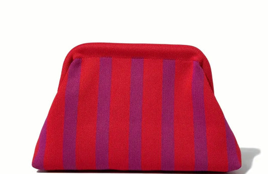 Clutch "Stripes" red/lilac