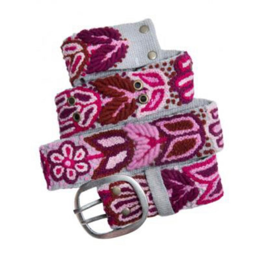 Bestickter Gürtel Florcita Pink Shadows