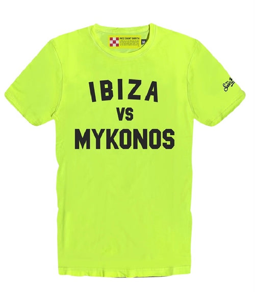 Men T-Shirt Ibiza vs Mykonos fluo gelb