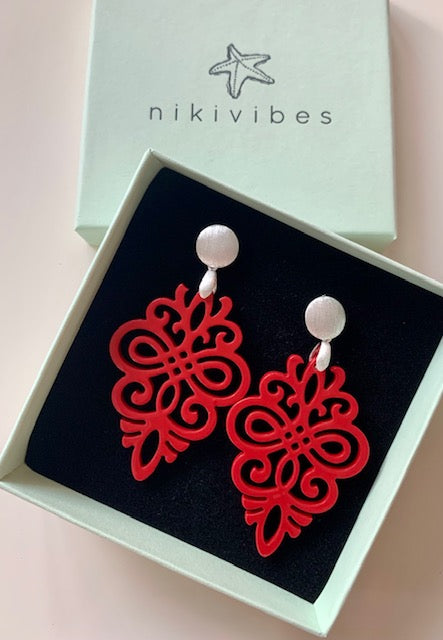 Hornohrringe Lilie silber