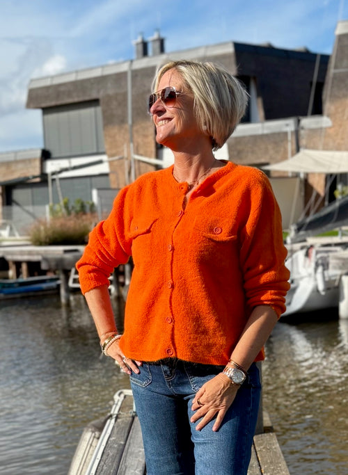 Alpaca "Jacke/Cardigan" mit aufgesetzten Taschen