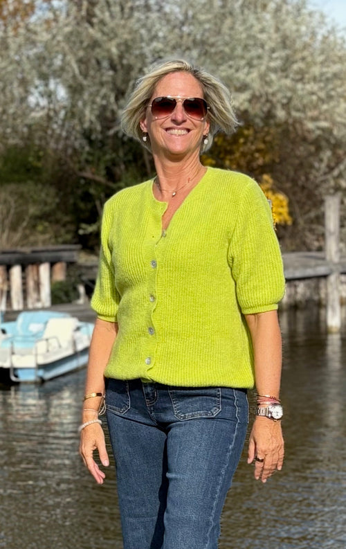 Alpaca "Rundhals Weste Rip" short Arms