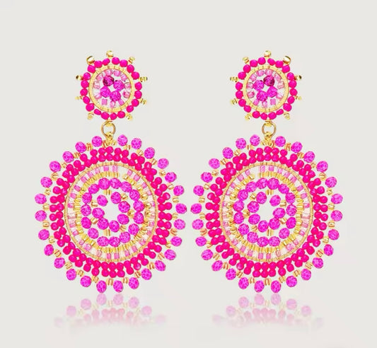 Ohrstecker Beads "Double Pink"