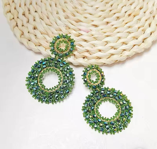 Ohrstecker Beads "Double green"