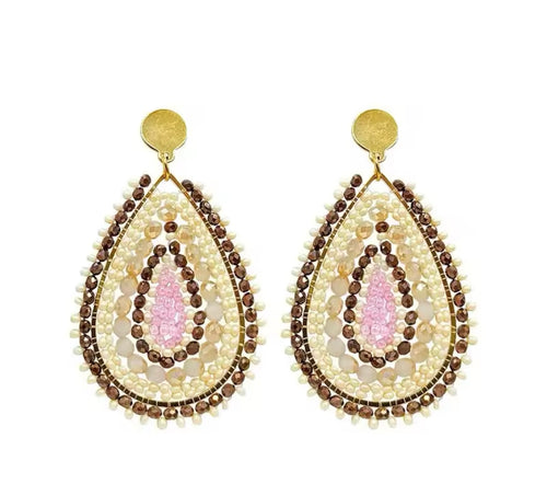 Ohrstecker Beads  "Drops Cappuccino"