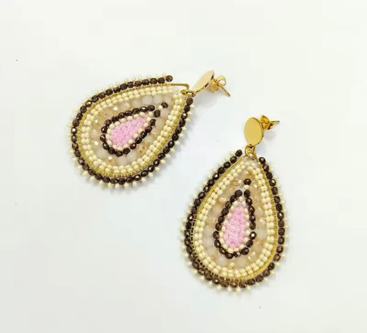 Ohrstecker Beads  "Drops Cappuccino"