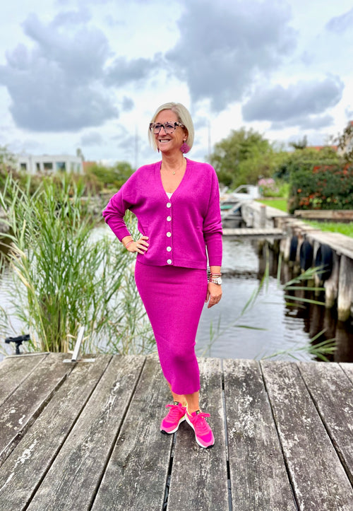 schmaler Strickrock gerippt