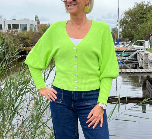 Strickweste mit Ballon Ärmeln