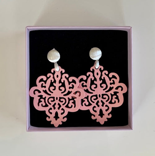 Hornohrringe Ornament silber