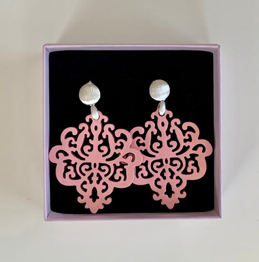 Hornohrringe Ornament silber