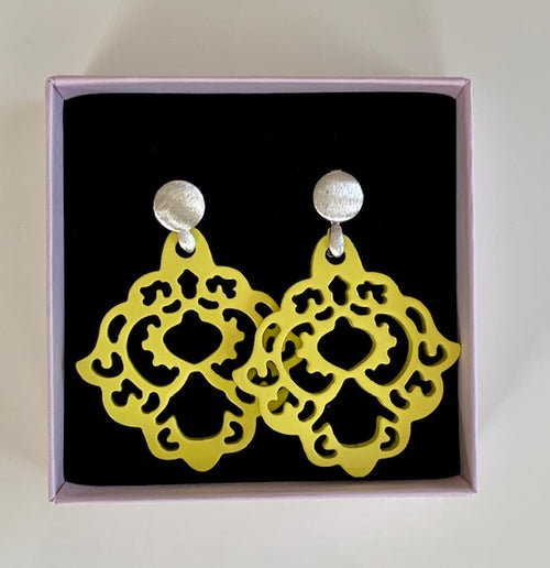 Hornohrringe Hibiscus silber