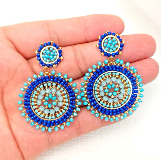 Ohrstecker Beads "Double Seebreeze"