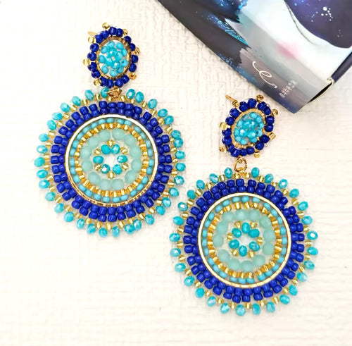 Ohrstecker Beads "Double Seebreeze"