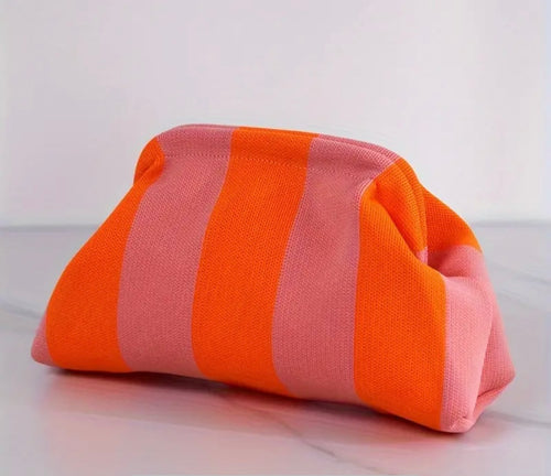 Clutch "Blockstripes" soft pink/coral