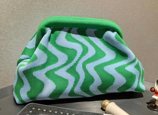 Clutch "Wave" green/light blue