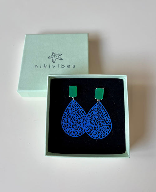 Ohrringe "Bi Colour" silber blue/green