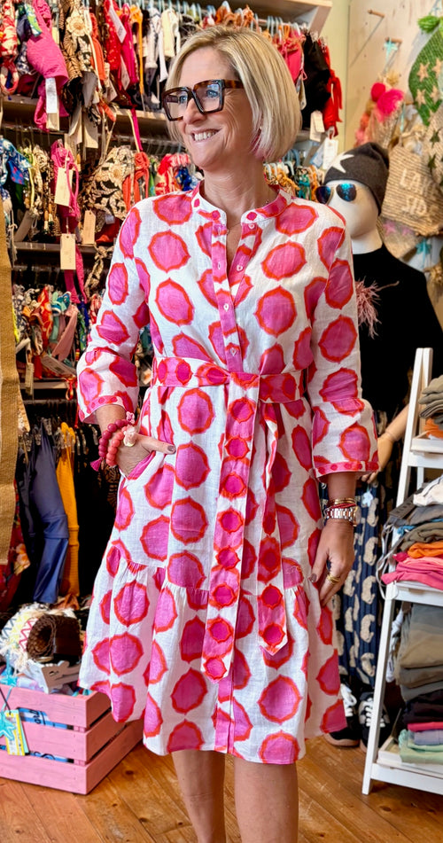 Dress Saffron Ikat pink/orange exclusive for nikivibes