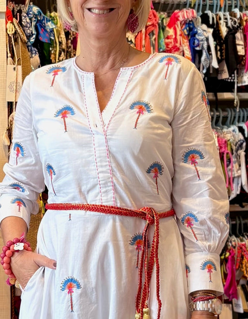 Azurite Dress White Fan Palm