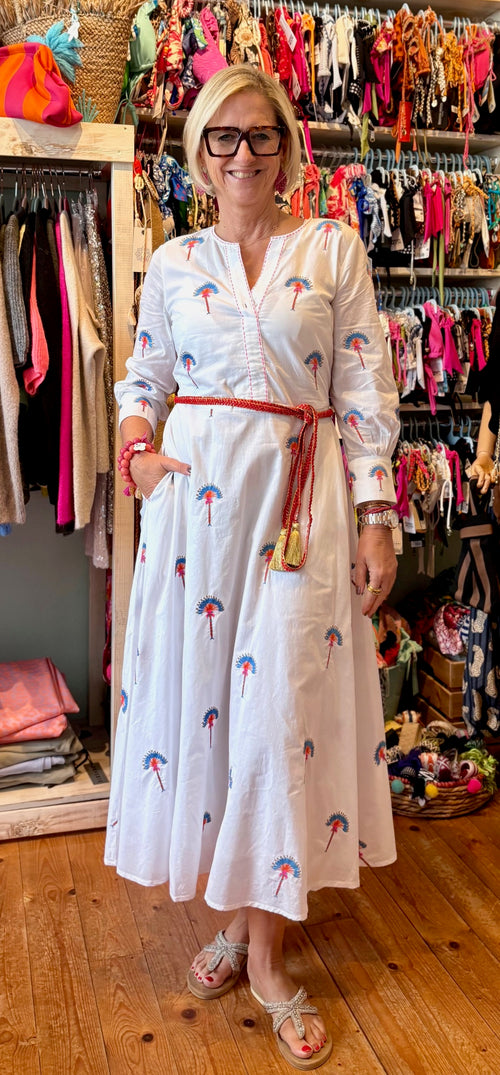 Azurite Dress White Fan Palm