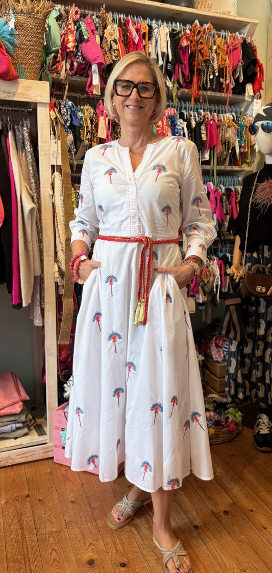 Azurite Dress White Fan Palm