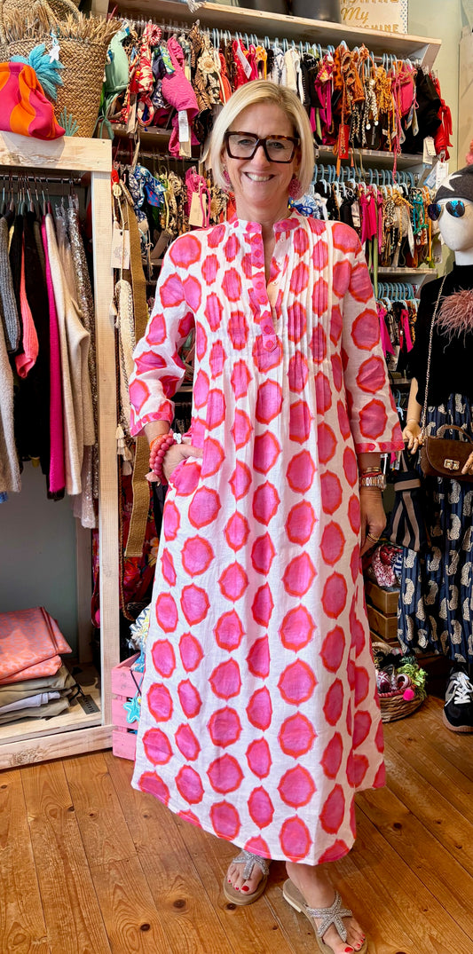 Dress Woodruff Ikat pink/orange