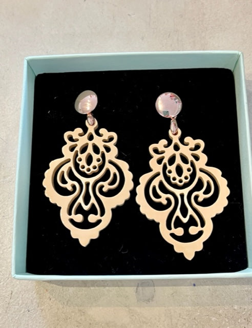 Hornohrringe Frangipani Rosegold