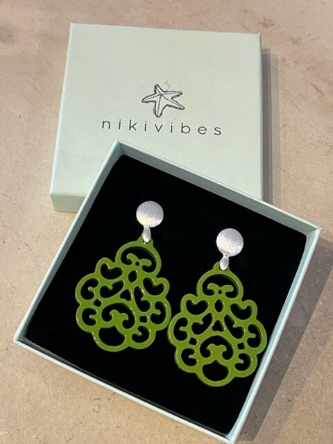 Hornohrringe Orchid silber