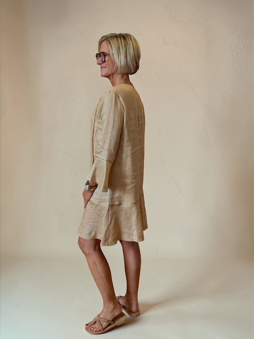 Short Dress "Wick" beige/gold