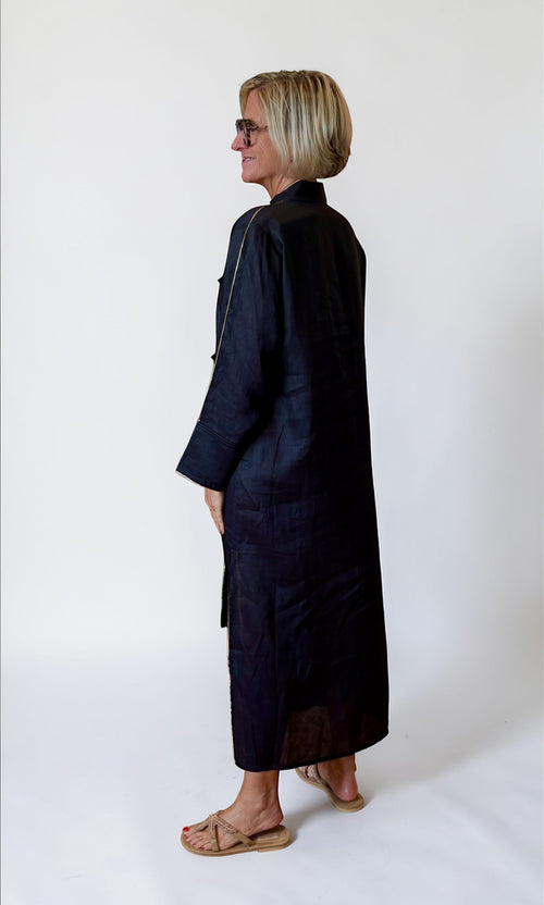 Long Kaftan Dress "Wick" black/gold