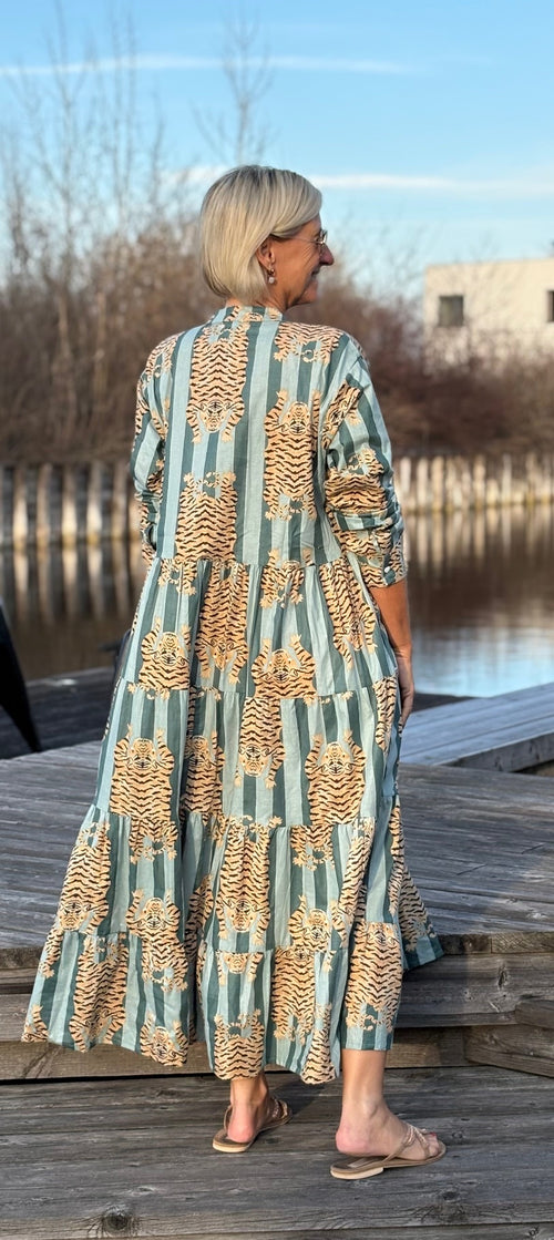 Maxi Dress "Stripes" Tiger khaki