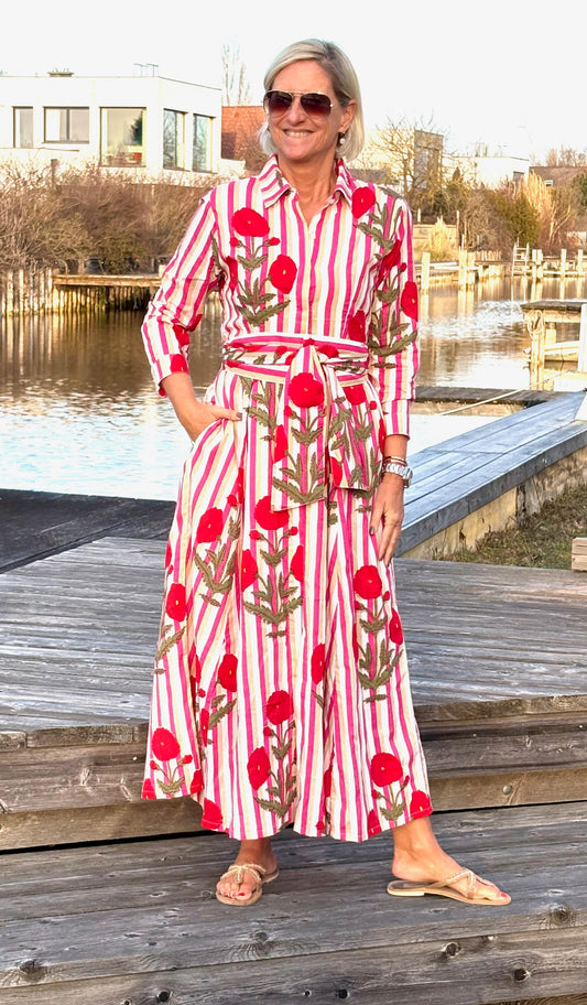 Hemdblusen Dress "Lovley" Pink Flower