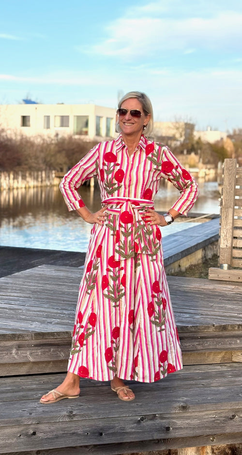 Hemdblusen Dress "Lovley" Pink Flower