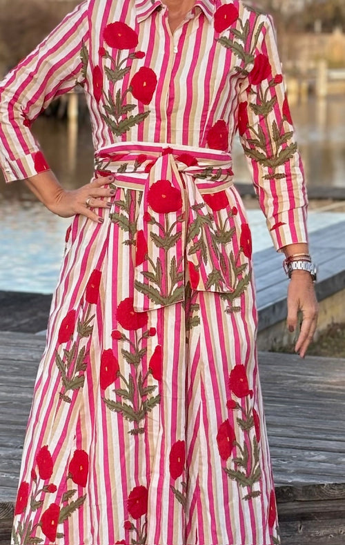 Hemdblusen Dress "Lovley" Pink Flower