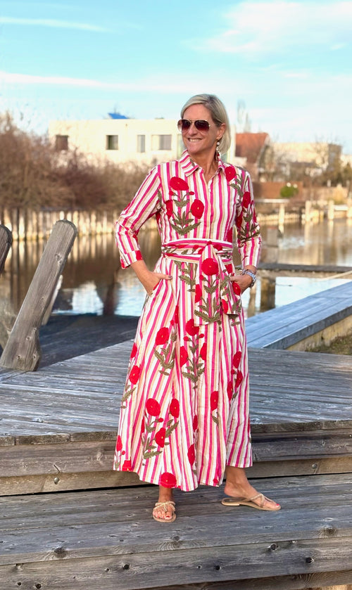 Hemdblusen Dress "Lovley" Pink Flower