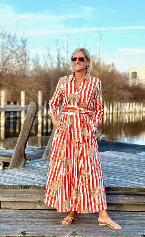 Hemdblusen Dress "Lovley" Palmtree orange