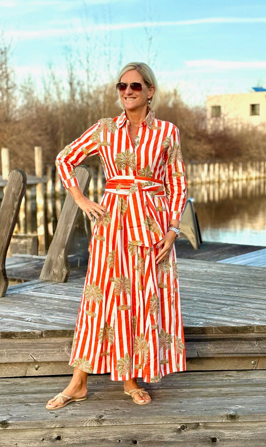 Hemdblusen Dress "Lovley" Palmtree orange