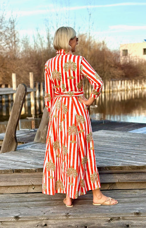 Hemdblusen Dress "Lovley" Palmtree orange