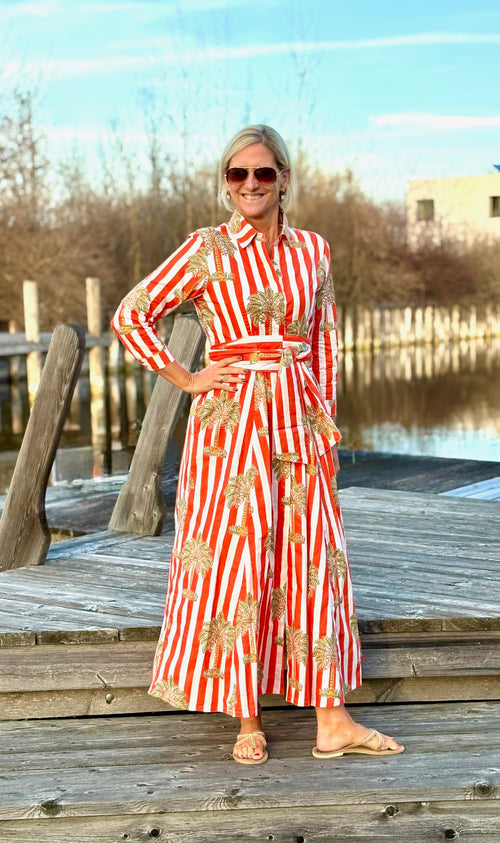 Hemdblusen Dress "Lovley" Palmtree orange