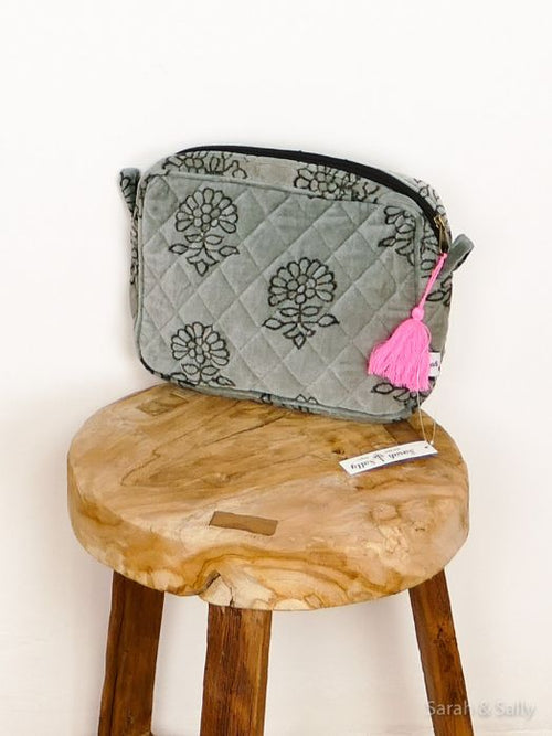 Kosmetiktasche Samt Bio Baumwolle