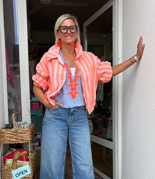 Jeansjacke "Stripes"