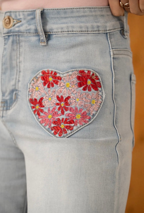 Bestickte Jeans  "Heart"