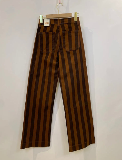 Jeans "Sripes" choco/camel