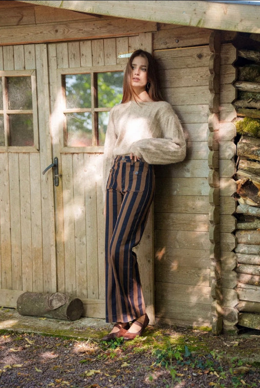 Jeans "Stripes" choco/navy