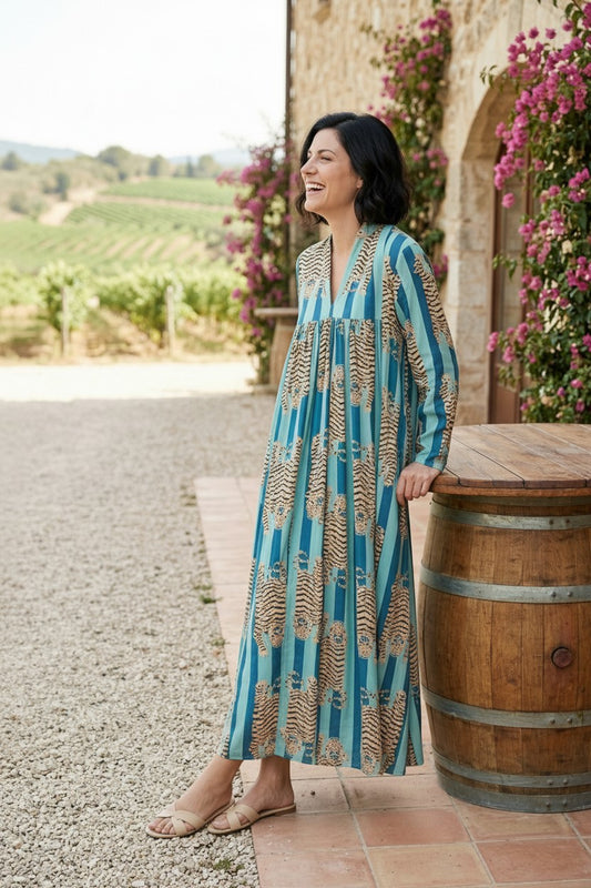 Kaftan Dress "Classy" Tiger Khaki